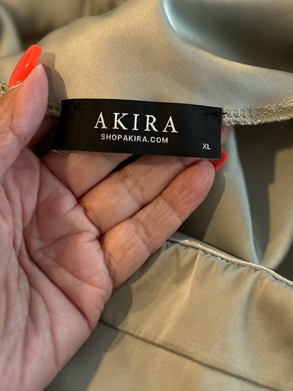 AKIRA Strapless Slip Dress in Olive Sage - Picture 7 of 11